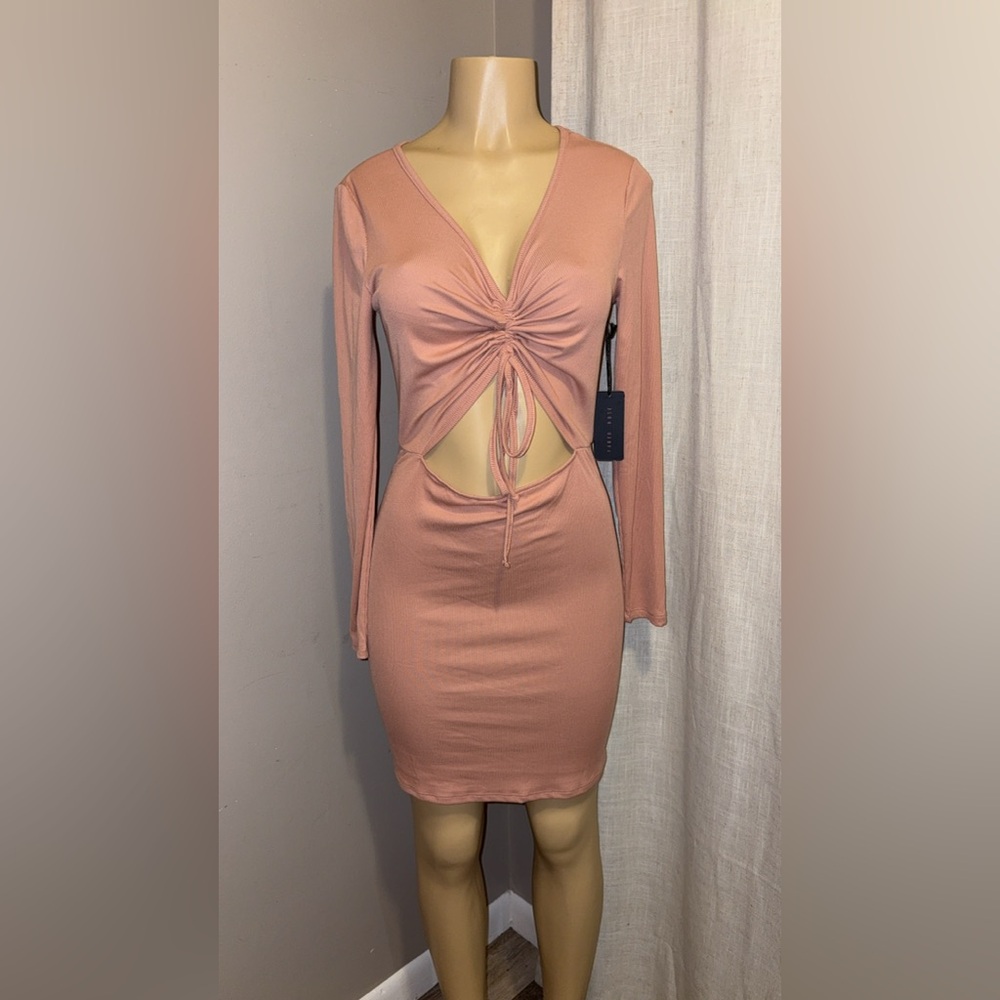 Chic Pink Cutout Dress